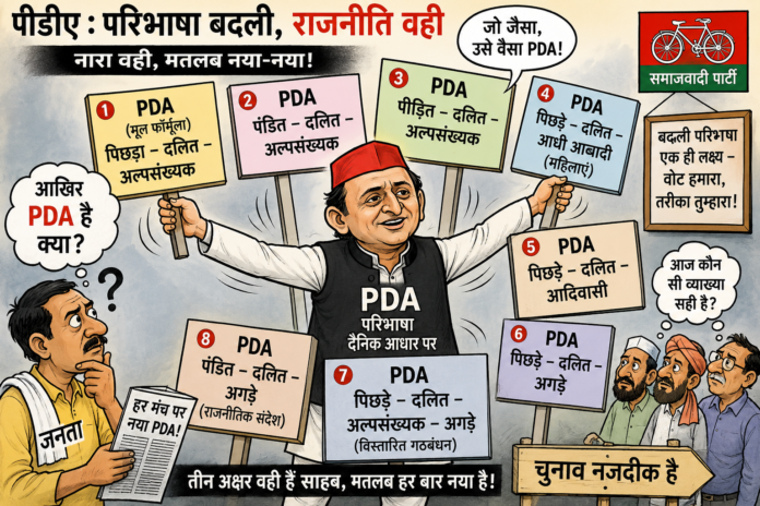 PDA की बदलती परिभाषाएं: क्या चुनावी गणित के अनुसार बदल रहा है समाजवादी पार्टी का नया नारा?