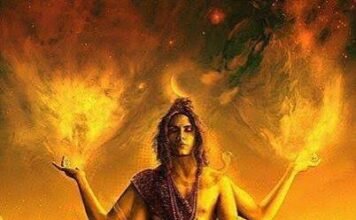 शर्व रुद्र का आधिभौतिक रूप शर्व रुद्र भगवान शिव का त्रिपुर संहार करते हुए दिव्य स्वरूप